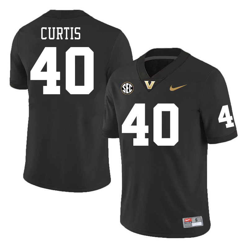 Vanderbilt Commodores #40 Jamison Curtis College Football Jerseys Stitched-Black